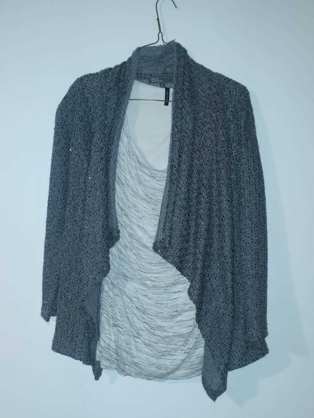 Maurices Charcoal Open-Front Knit Cardigan
